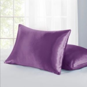 Purple satin pillowcase -set of 2